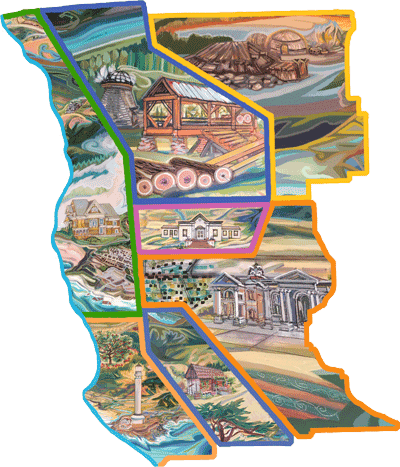 Seven geographically and culturally distinct regions of Mendocino County (map, courtesy of the Community Foundation of Mendocino County)
